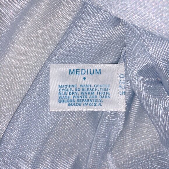 Vintage Lorraine Womens Robe M Blue 3/4 Sleeve Front Button Nylon - Picture 7 of 8